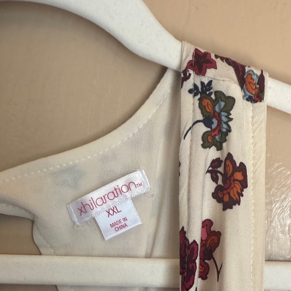 Xhilaration Cream Floral Strap Dress - Picture 2 of 6